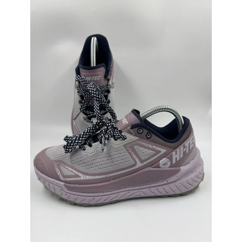 Hi-Tec Women Trail Shoe Athletic 7.5 Breathable Mesh, Lace Up, Lilac, Purple